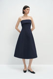 Anaïs Strapless Midi Dress Navy