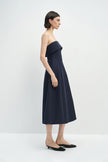 Anaïs Strapless Midi Dress Navy