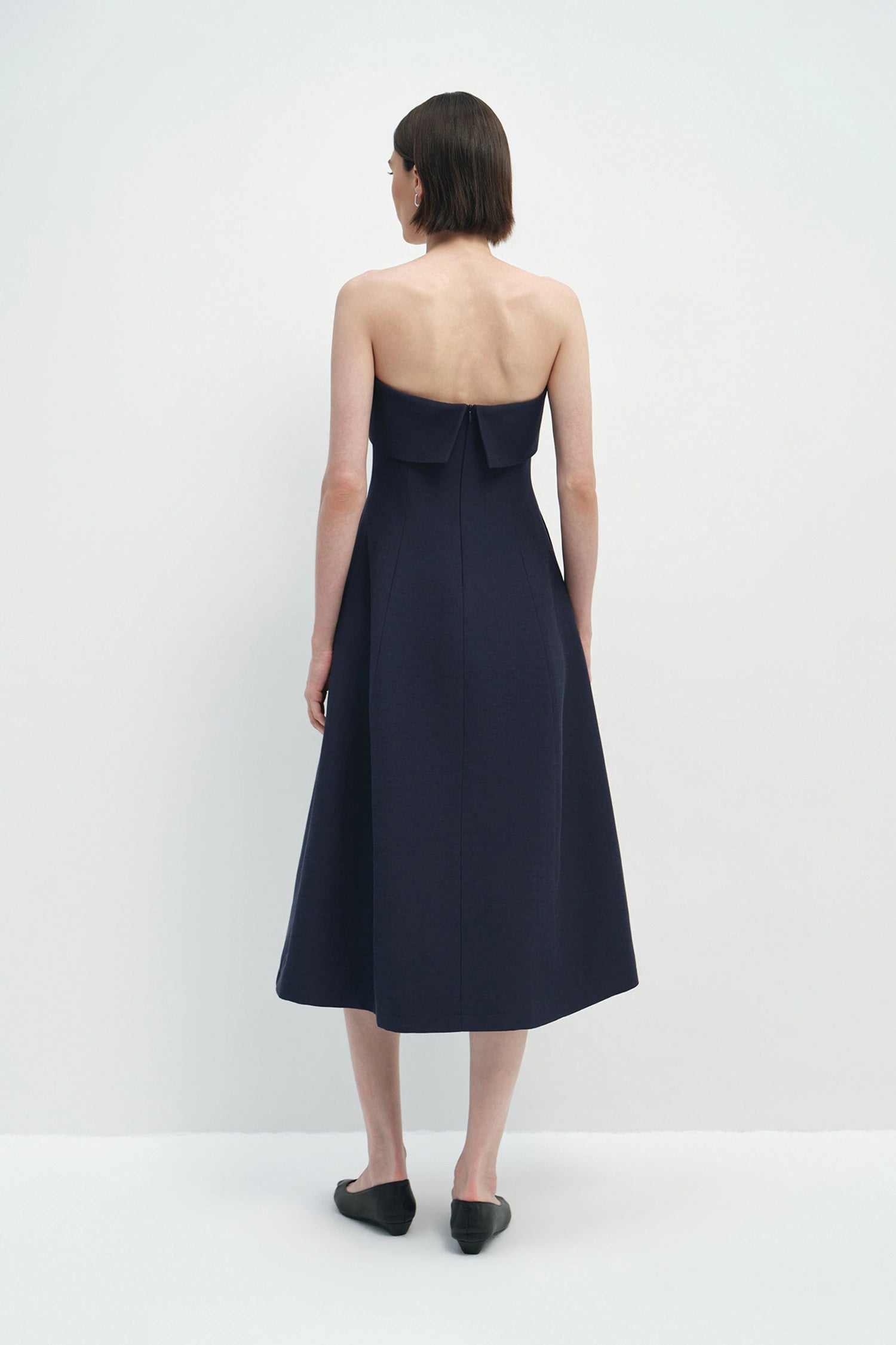 Anaïs Strapless Midi Dress Navy