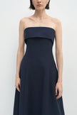 Anaïs Strapless Midi Dress Navy