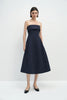 Anaïs Strapless Midi Dress Navy