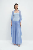 Alix Dress With Stole Periwinkle Blue