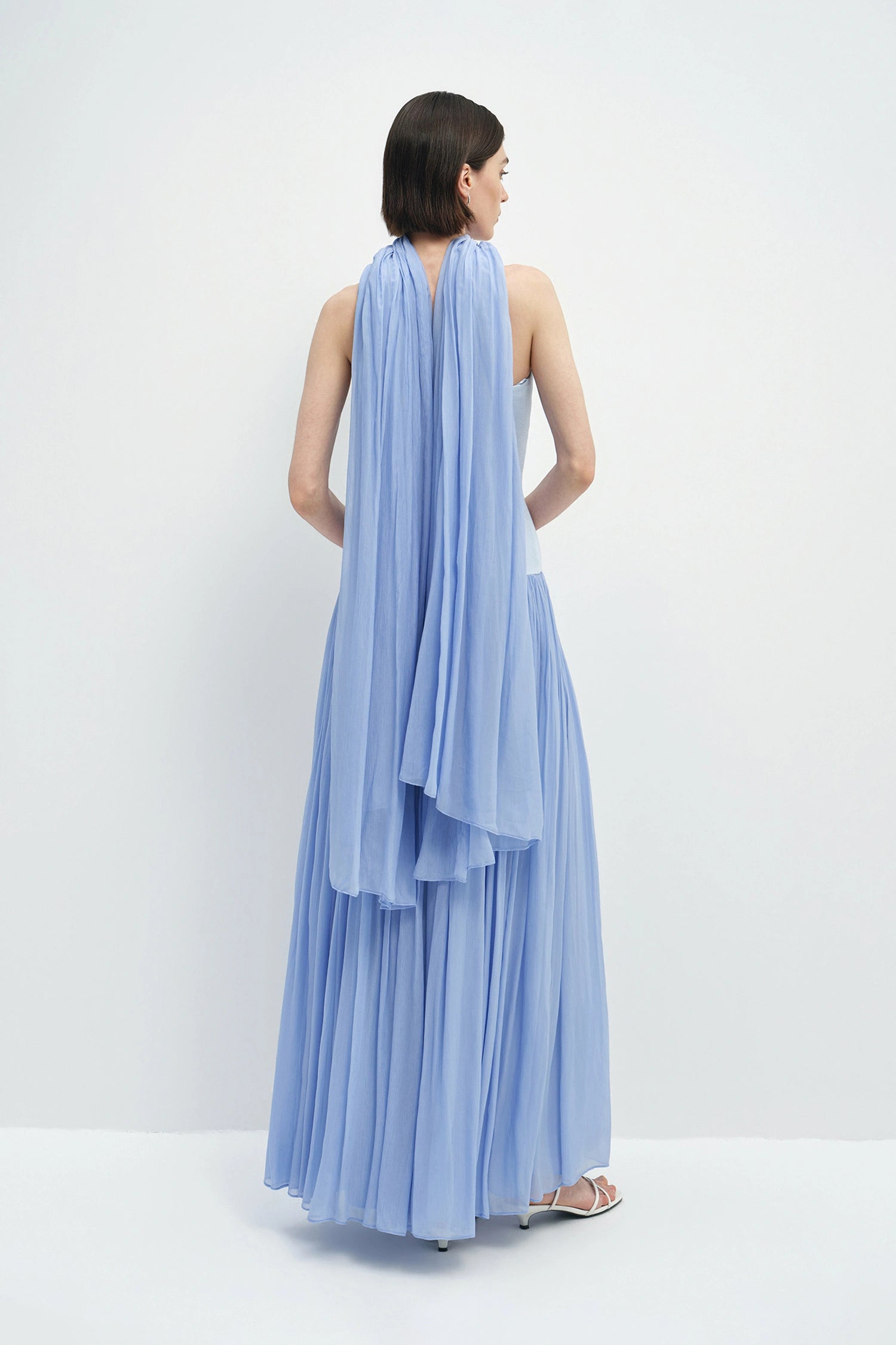 Alix Dress With Stole Periwinkle Blue