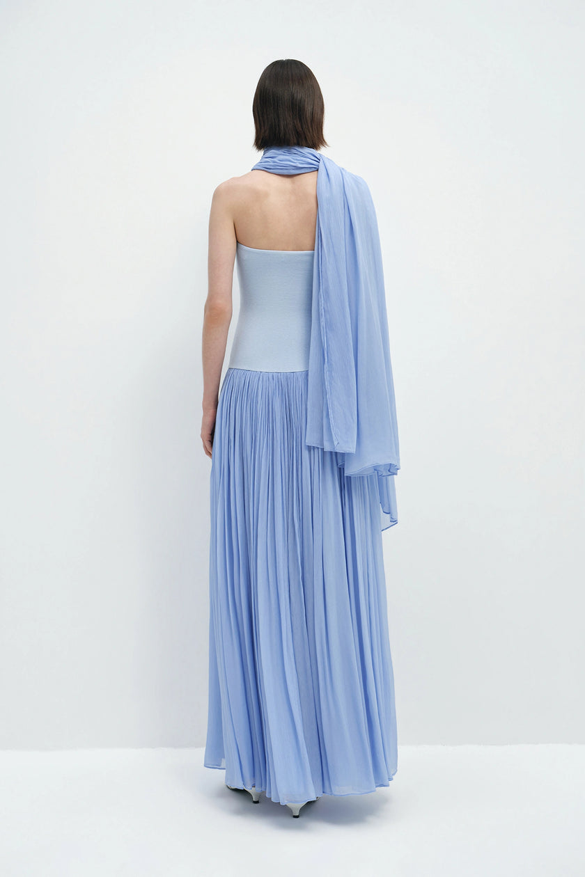 Alix Dress With Stole Periwinkle Blue