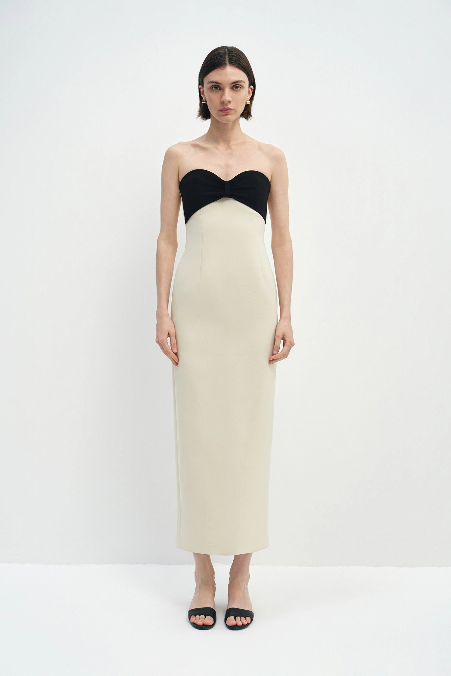 Elya Bow Top Dress Butter Black
