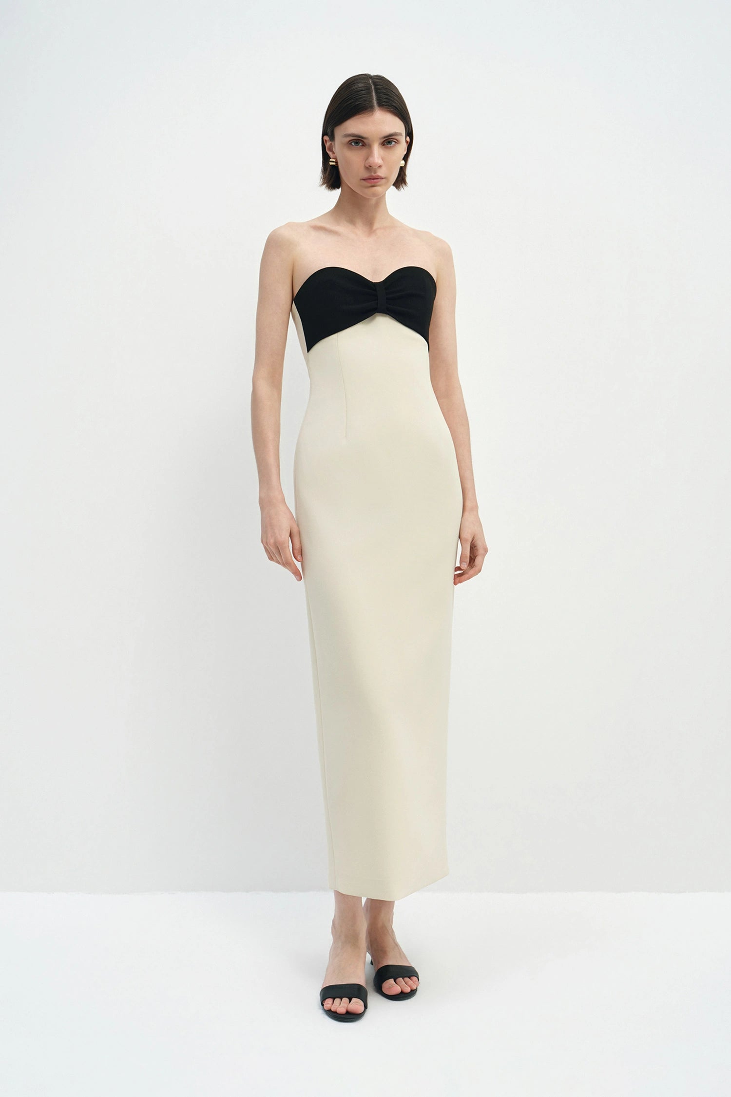 Elya Bow Top Dress Butter Black