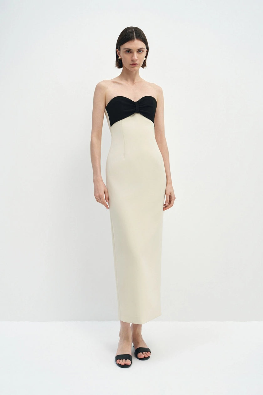 Elya Bow Top Dress Butter Black