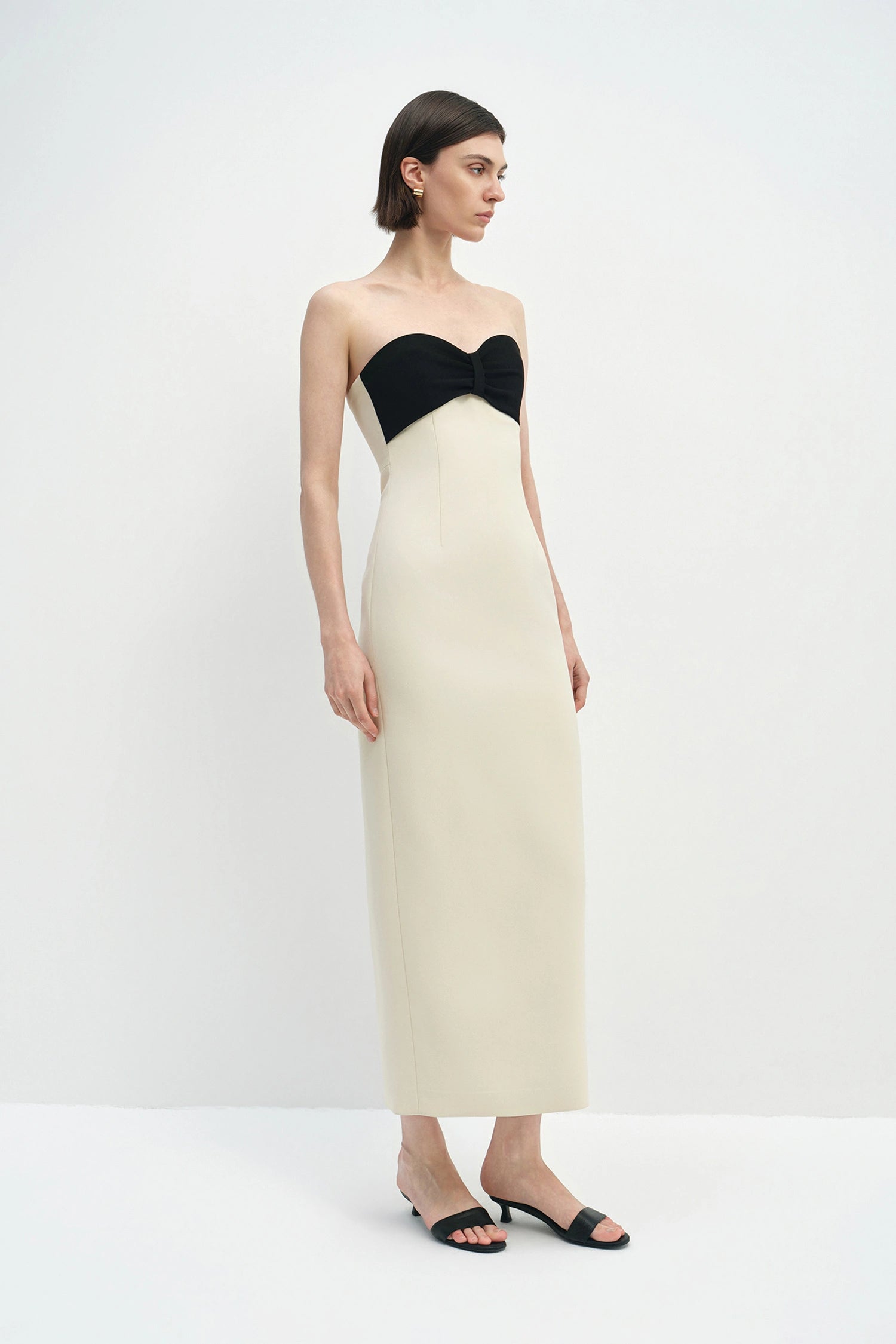 Elya Bow Top Dress Butter Black