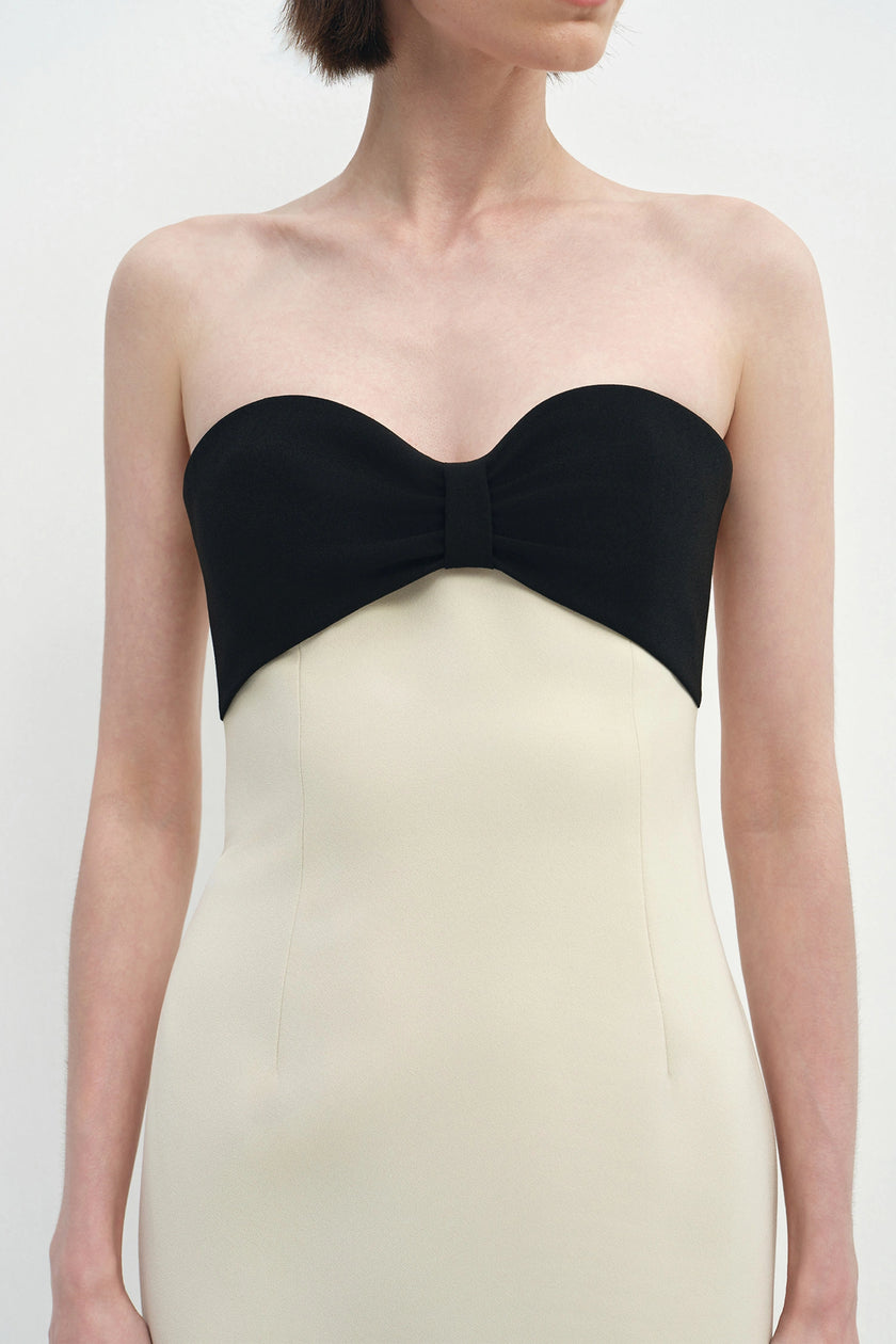 Elya Bow Top Dress Butter Black