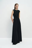 Romy Pleat Front Maxi Dress Black