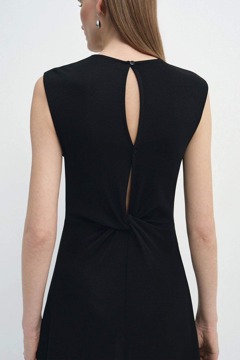 Romy Pleat Front Maxi Dress Black