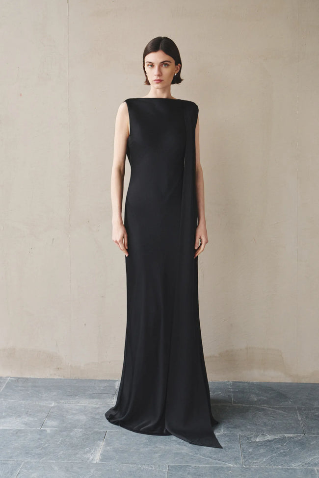 Inès Open-Back Draped Dress