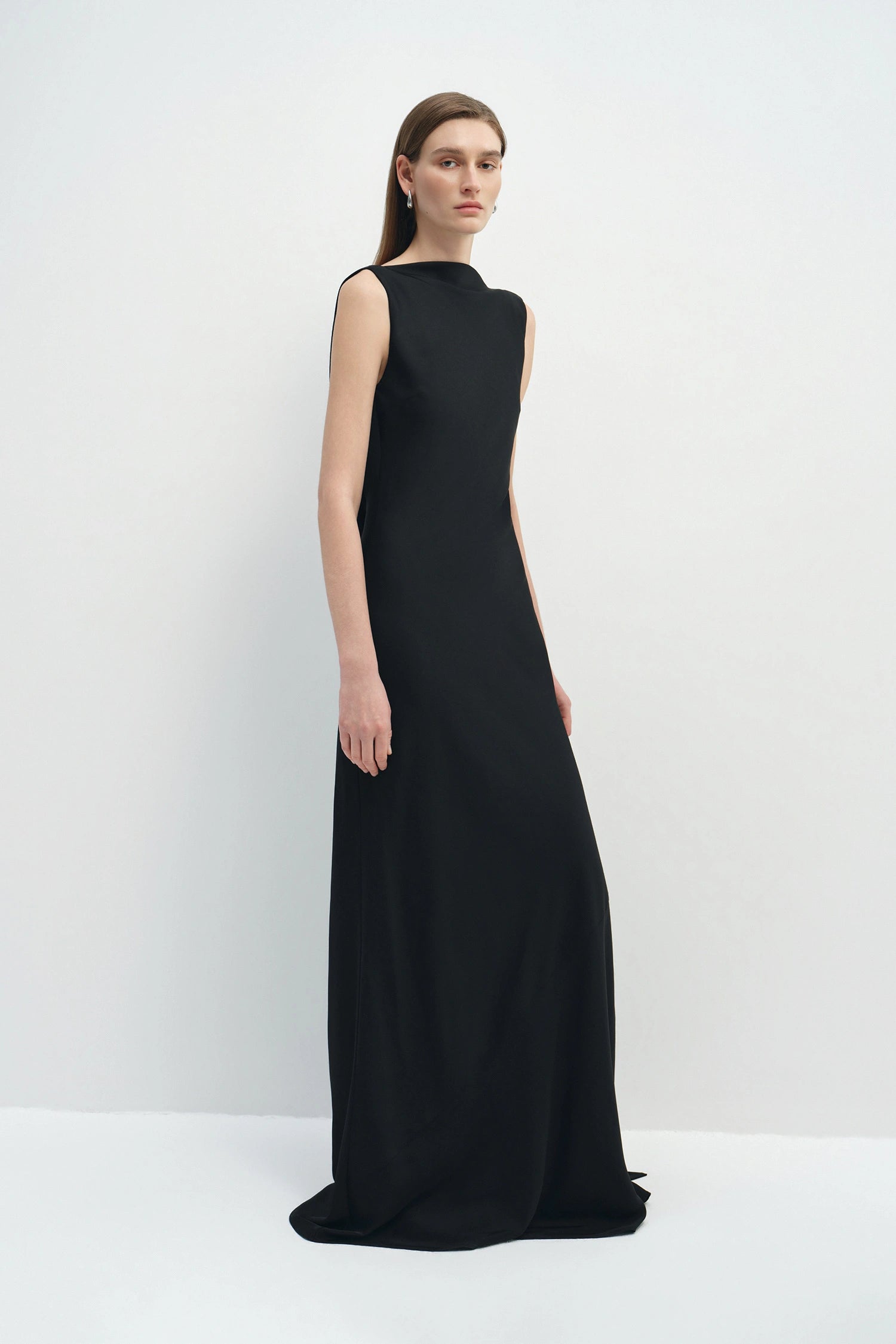 Black Open-Back Wedding Guest Dress